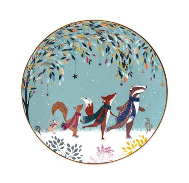 Sara Miller Woodland Tales Set of 4 Plates, Assorted